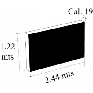 LAMINA ALUMINIO cal 19 PINTADA NEGRA 4 x 8 pies